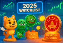 2025 Watchlist — DOGE, PEPE Drop From Top Buys While MAGACOIN FINANCE Gains Investor Traction