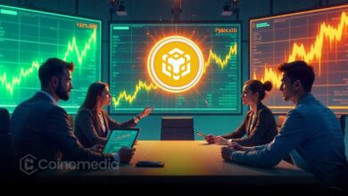 BNB Chain Perp DEX volume chart showing $67B spike and suspected wash trading activity