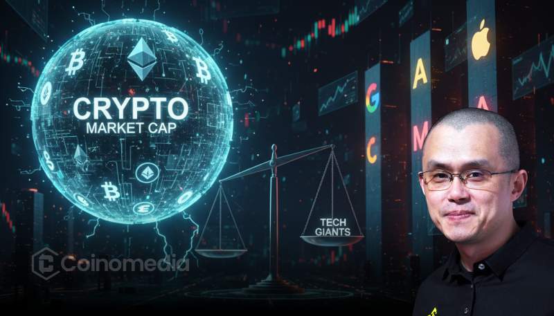 CZ highlighting crypto market cap compared to chip company valuation