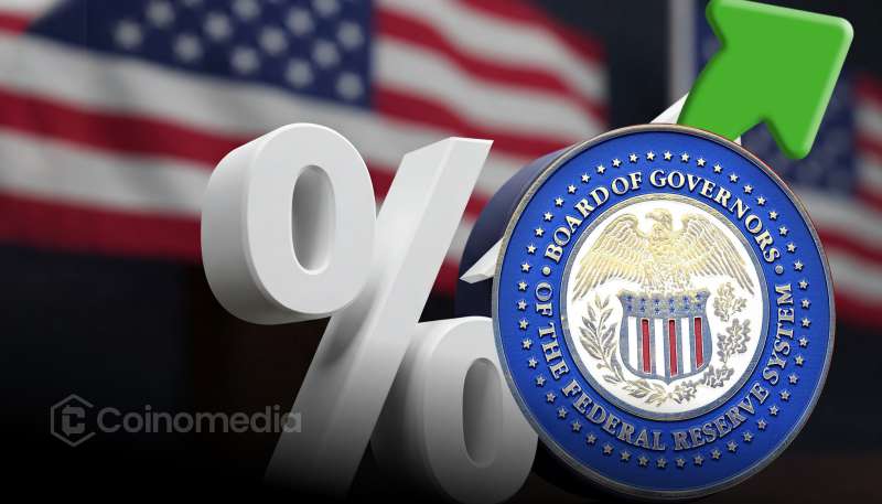 Federal Reserve building with interest rate chart overlay related to Fed rate cut