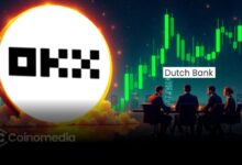 OKX logo with Dutch National Bank building in the background, highlighting $2.6M fine
