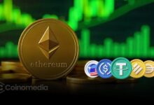 Ethereum stablecoin surge above $150 billion chart illustration