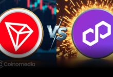 Chart showing TRON and Polygon daily transaction comparison