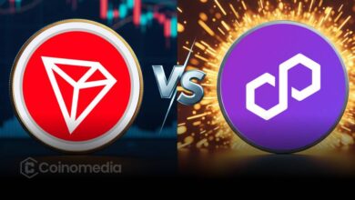 Chart showing TRON and Polygon daily transaction comparison