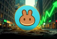 PancakeSwap trading volume chart showing $3.42B in daily activity