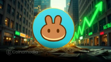 PancakeSwap trading volume chart showing $3.42B in daily activity
