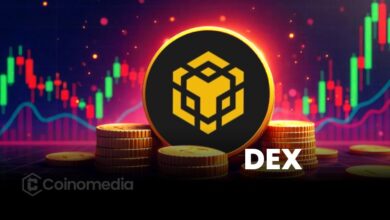 Chart showing BSC DEX volume surge to $5.815B in 24 hours