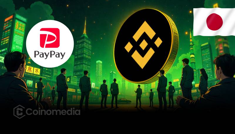 Binance Japan and PayPay logos symbolizing fintech partnership in crypto