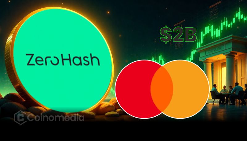 Mastercard logo next to Zerohash logo representing acquisition deal