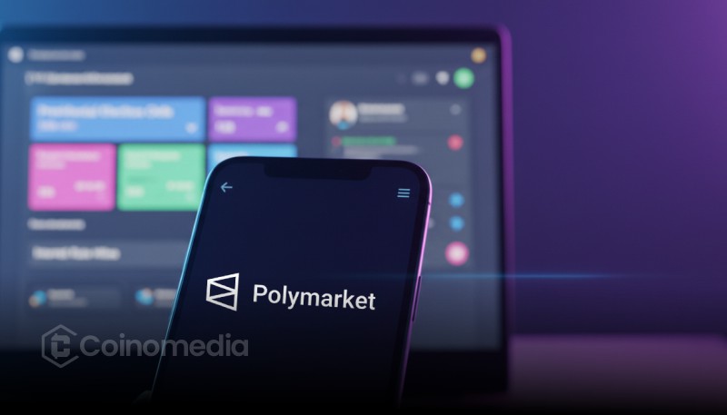 Screenshot of World App interface showing Polymarket Mini App with prediction markets.
