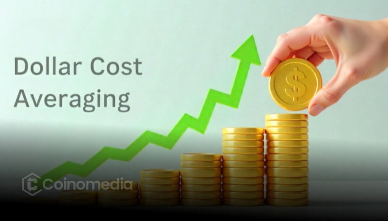 Dollar-cost averaging strategy chart showing consistent crypto investment