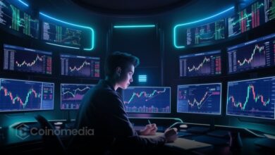 Chart showing crypto open interest dropping to lowest 2025 levels
