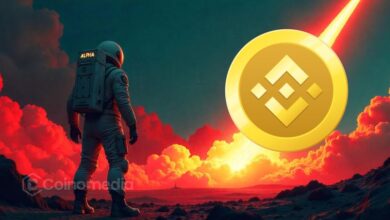 Chart showing rising Binance reserves while global exchange balances decline