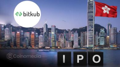 Bitkub Hong Kong IPO announcement with crypto exchange visuals