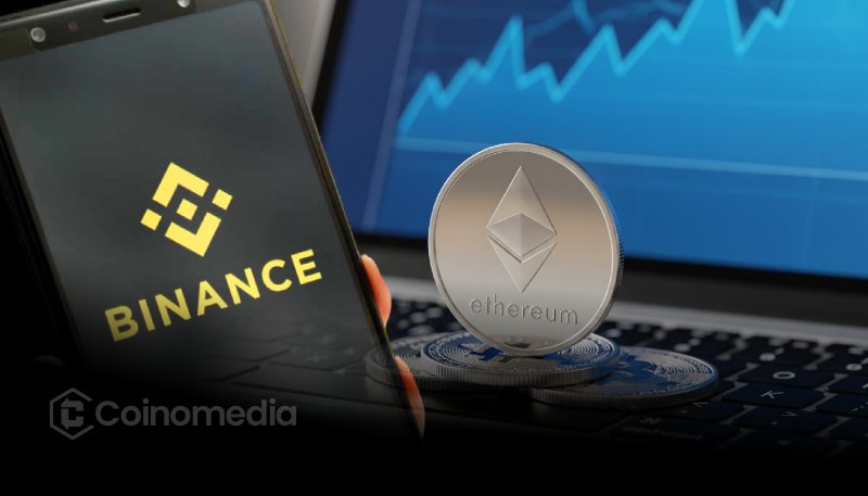 Chart showing Ethereum exchange supply dropping on Binance