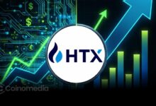 HTX crypto exchange net inflows chart showing $391 million in growth