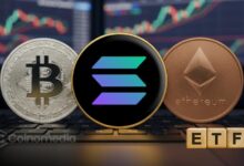 Bitcoin ETF outflows and XRP ETH SOL inflows chart