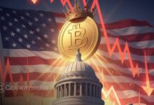 Chart showing decline in US bank reserves with Bitcoin logo as hedge alternative