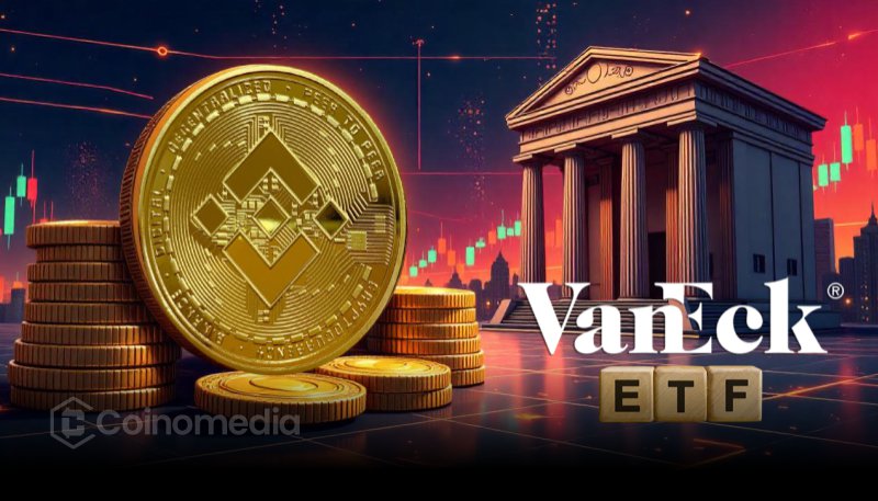 VanEck spot BNB ETF filing with Nasdaq logo and Binance Coin token