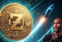 Zcash logo with rising price chart, highlighting Maelstrom portfolio growth