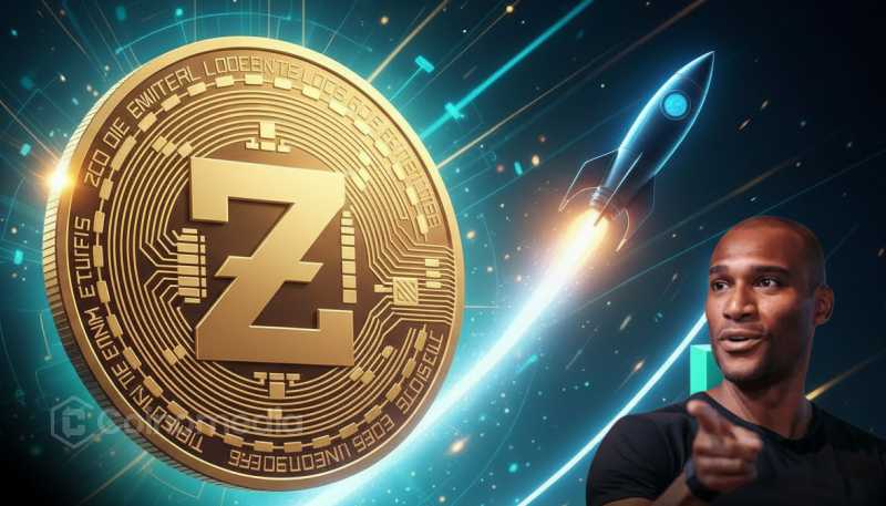 Zcash logo with rising price chart, highlighting Maelstrom portfolio growth