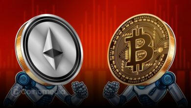 Chart showing Ether decline as Bitcoin rises – shorting Ether strategy