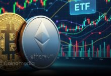 Chart showing Bitcoin Ethereum ETFs outflows and Solana ETF inflows