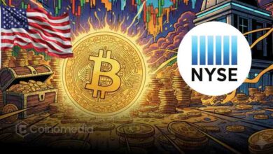 "Bitcoin-native public company XXI logo on NYSE trading floor"