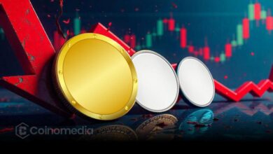 Crypto market chart showing a sharp drop in total market cap