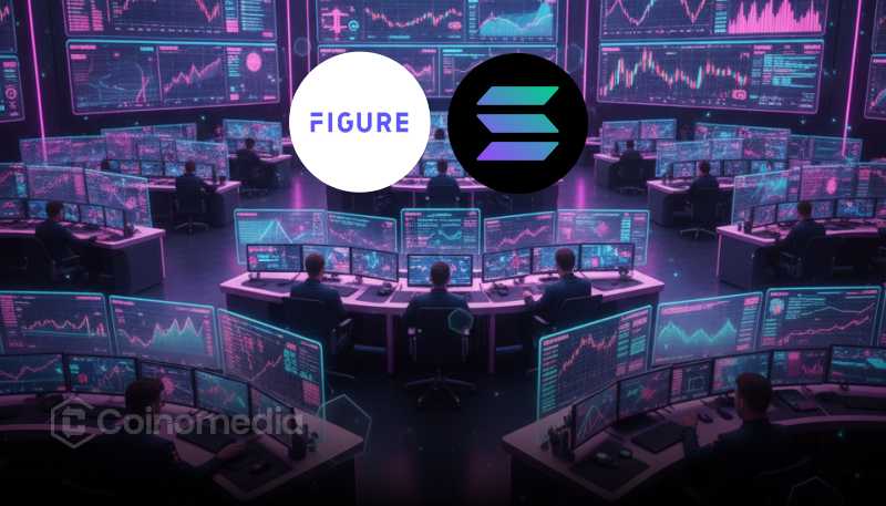 Figure Technologies logo with Solana blockchain background representing IPO plans