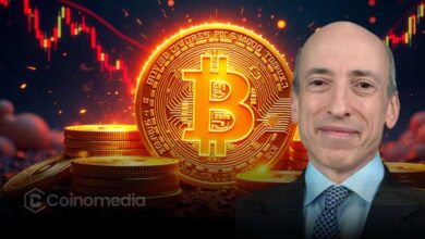 Gary Gensler speaking on Bloomberg about Bitcoin and crypto regulations.