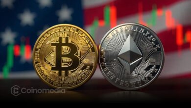 Chart showing Bitcoin and Ethereum inflows amid rising crypto market
