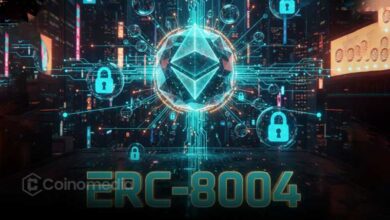 Illustration of ERC-8004 enabling AI agents to share reputation across Ethereum platforms