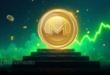 Chart showing Monero price surge to new all-time high of $554 highlighted on graph.