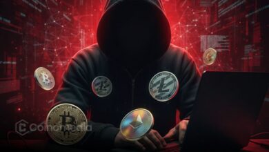 Illustration showing an Address Poisoning Scam with fake crypto wallet addresses appearing in transaction history.