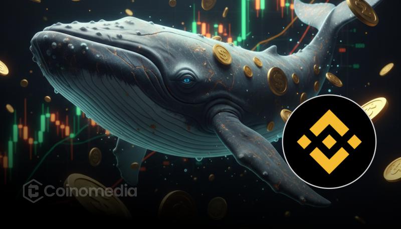 Chart showing Whale Inflow Ratio surge on Binance during crypto market correction