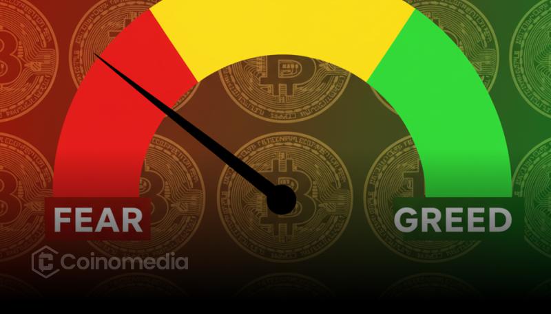 Crypto Fear and Greed Index chart showing extreme fear level at 5