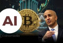 Neel Kashkari delivering Kashkari crypto comments at Midwest Economic Outlook summit discussing digital assets and stablecoins.