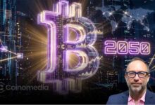 Jimmy Wales discussing Bitcoin Future Outlook 2050 and the long-term future of cryptocurrency.
