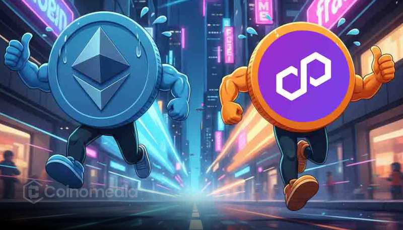 Polygon daily transaction fees surpass $300K compared to Ethereum fee chart