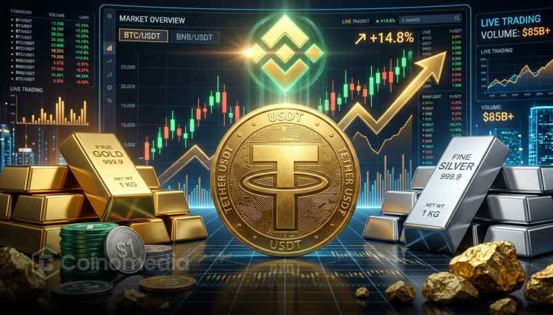 XAUT Binance Perpetual trading chart showing gold-backed crypto entering Top 10 on Binance.