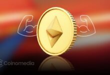 Vitalik Buterin presenting Ethereum faster finality roadmap with Ethereum logo and blockchain speed concept visuals.