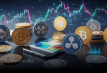 Crypto fund outflows chart showing $414 million leaving digital asset funds amid geopolitical tension and rate concerns.