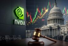 Nvidia crypto mining revenue lawsuit graphic showing GPUs, crypto symbols, and investor legal claims