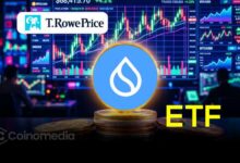 T. Rowe Price Active Crypto ETF filing update showing SUI added with BTC, ETH, SOL, XRP, and AVAX.