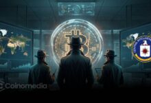 Bitcoin CIA operation debate with Jiang Xueqin and blockchain network illustration