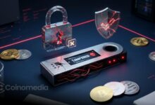 Fake Ledger device displayed as a crypto wallet security threat targeting seed phrases and digital assets