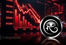 RAVE cryptocurrency crash chart showing a sharp 98% drop in value