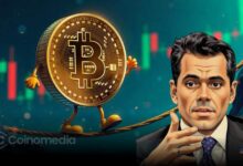 Bitcoin Money Value concept showing digital coin with rising market cap projection