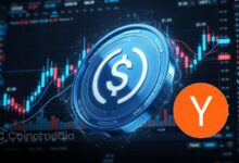 Chart showing BNB Chain stablecoin inflows rising by $518 million in 24 hours